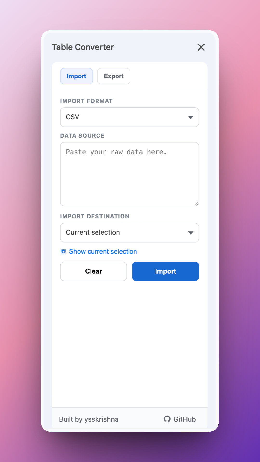 Table Converter screenshot 1