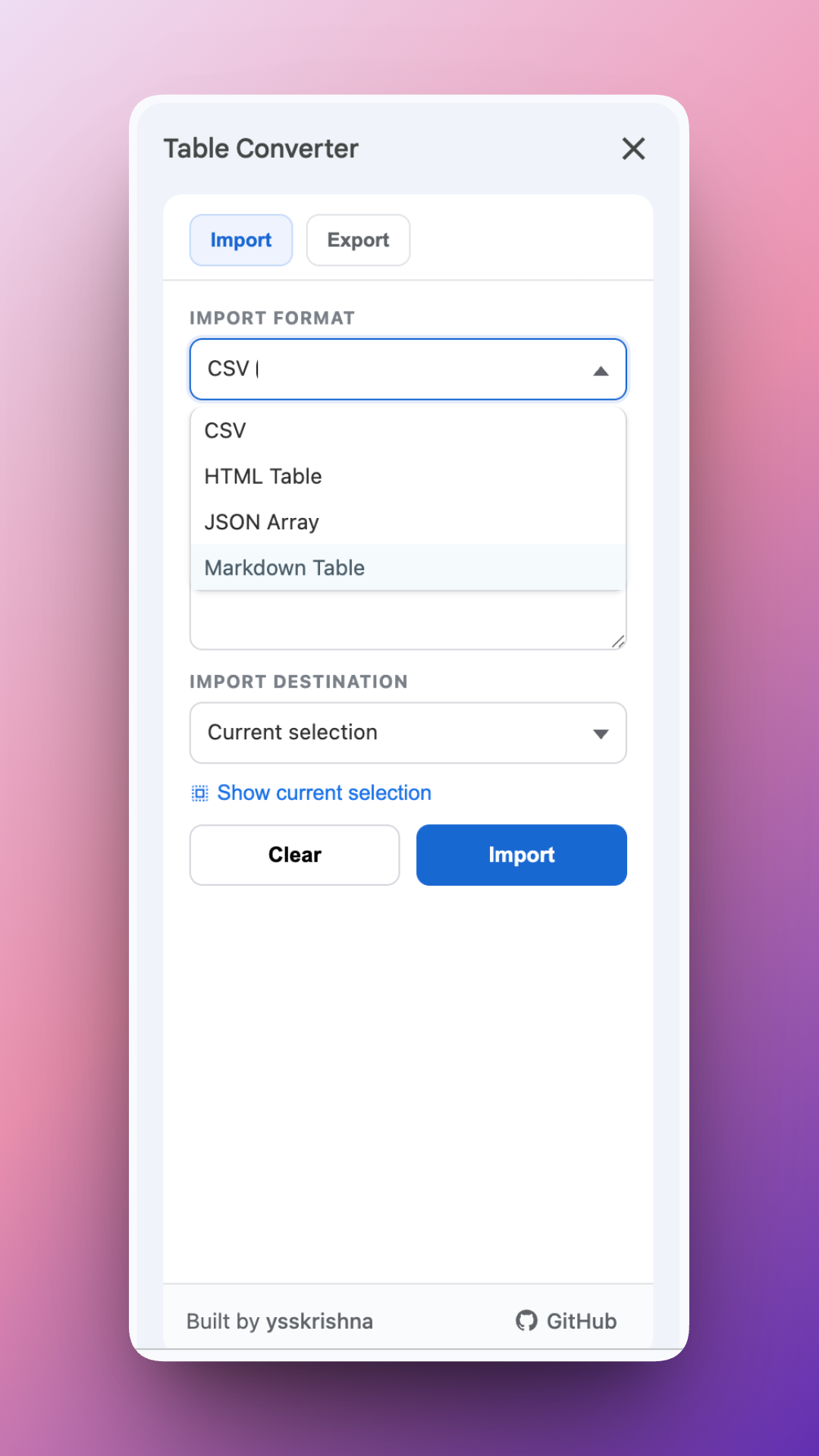 Table Converter screenshot 2